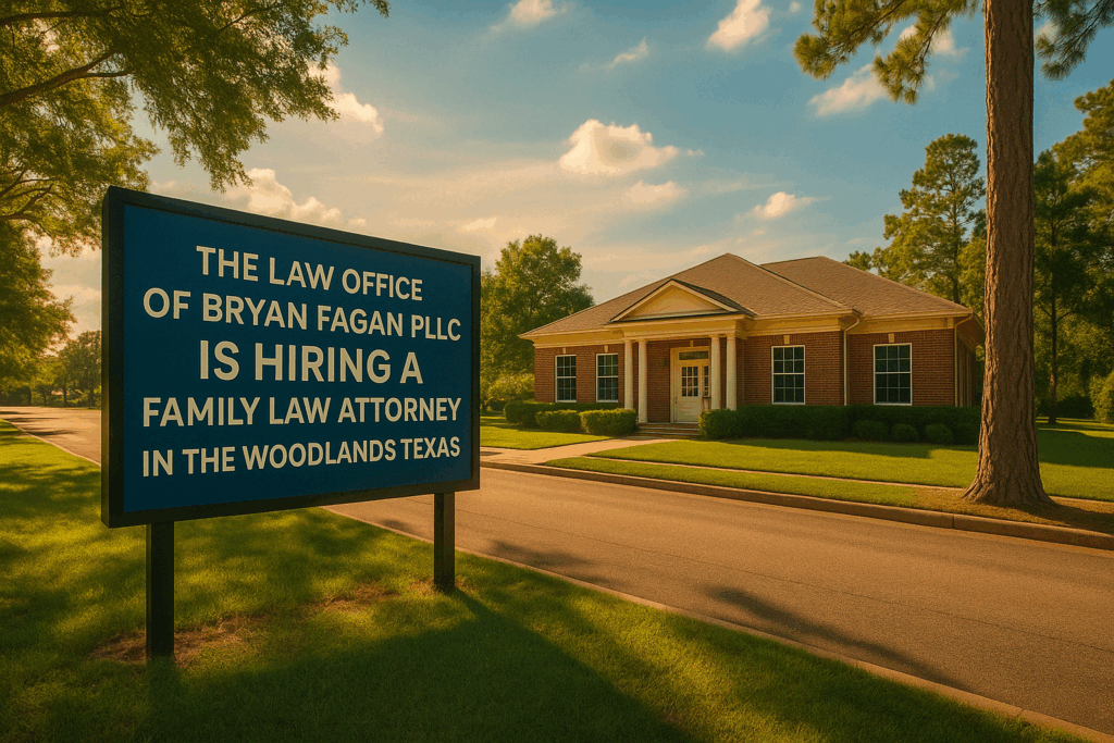 The Law Office of Bryan Fagan PLLC is Hiring a Family Law Attorney in The Woodlands Texas